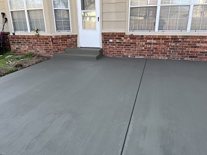 Patio that has been freshly poured with concrete